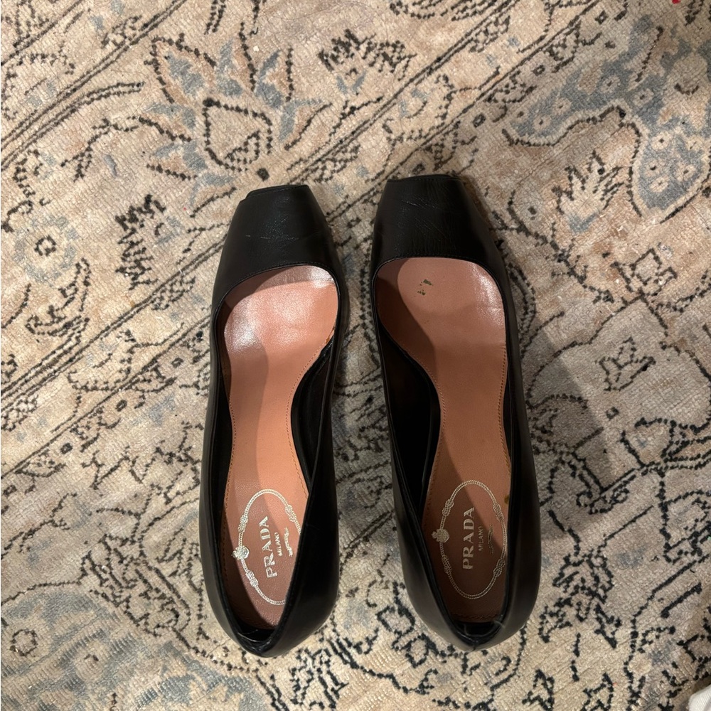 Prada Black Peep Toe Heels